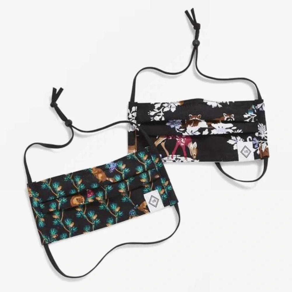 Vera Bradley Merry Mischief Pleated Face Masks